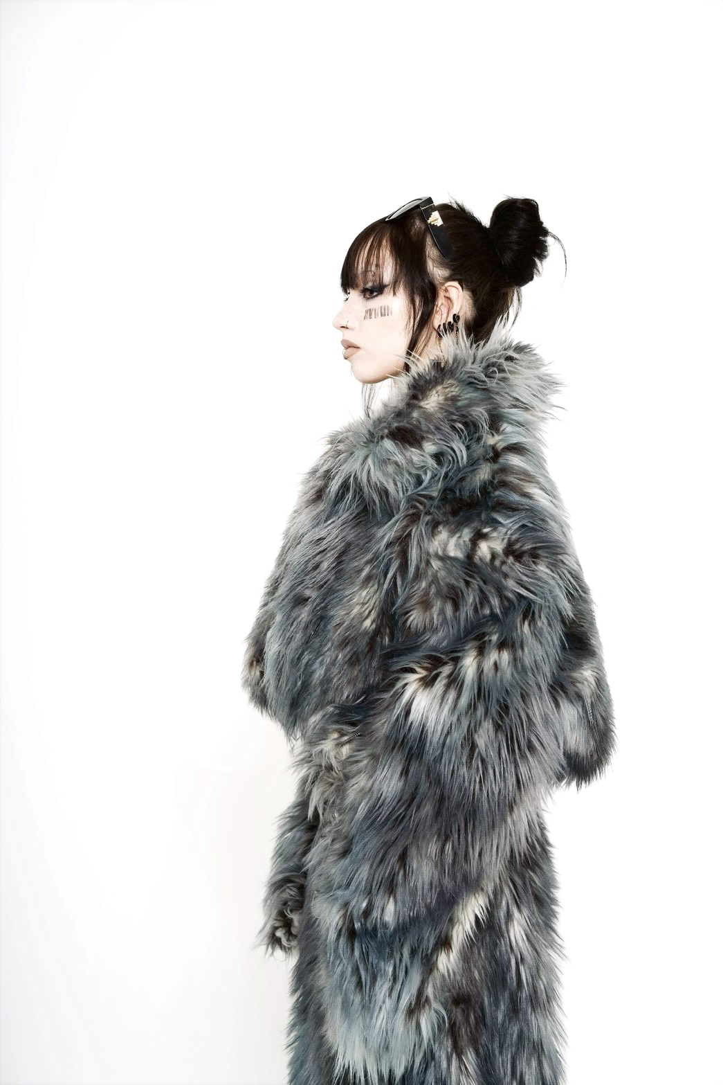 XVVVN CURAÇAO Leopard Long Faux Fur Hooded Jacket / Black